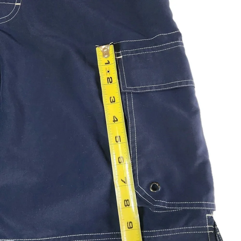 J.Crew Men’s Cargo Swim Trunks Size 30 (Navy Blue Board Shorts Pockets Beachwear